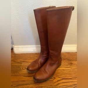 Frye 9 Cognac Melissa Button Back Zip Riding Boots Leather Casual Boho Western